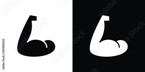Arm icon illustration in flat style. icon template color editable.