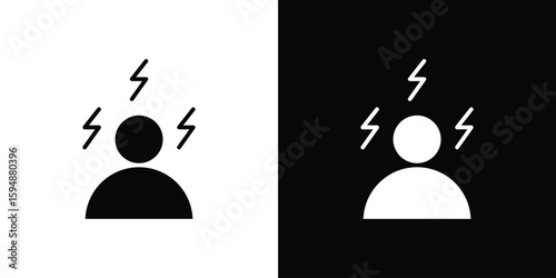 Anxiety icon illustration in flat style. icon template color editable.