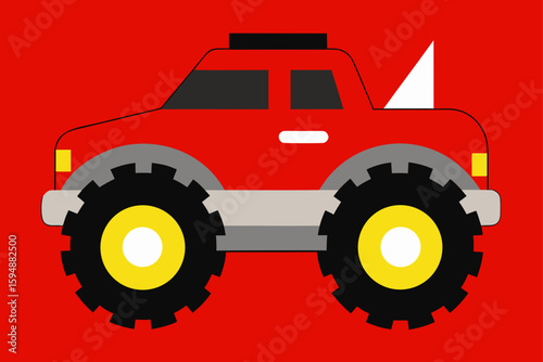 A vibrant red toy tractor, a miniature agricultural machine, sits isolated, ready for imaginative farm work