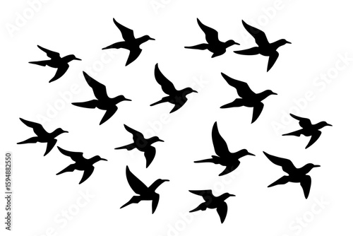 Nature Inspired Bird Flight Silhouette Vector for Calm Aesthetic Projects