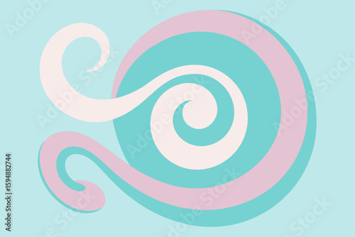 Swirling blue wave patterns decorate this vector illustration, perfect for a modern business logo or a vibrant nature-inspired wallpaper