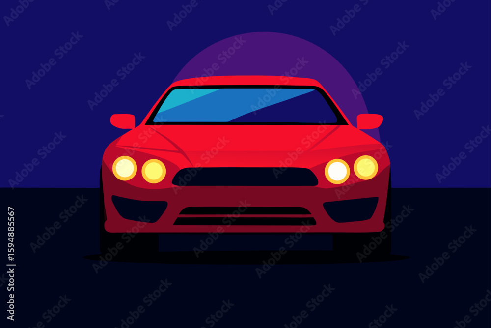 Fototapeta premium red sports car on black
