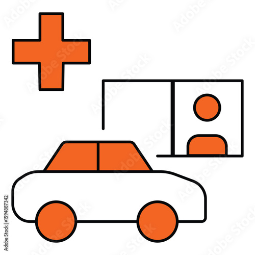 Vector Icon for Drive Through Pharmacy Service