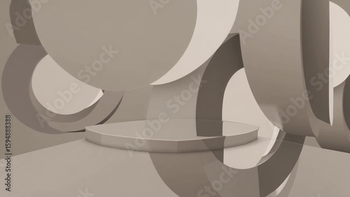Elegant abstract geometric design featuring soft beige circular forms