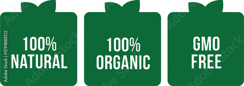Natural organic gmo free labels green white, green, white, natural, organic, gmo free, label, certification, healthy, food, product, assurance, quality, purity, trust, ingredient, wholesome, clean, ve