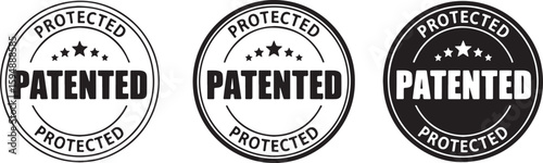 Patented protected seal emblems stamp, patented, protected, seal, emblem, stamp, trademark, intellectual property, legal, official, certification, endorsement, approval, quality, guarantee, security, 