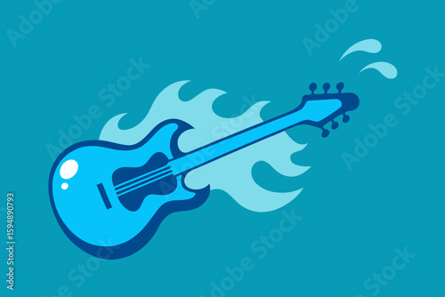 Close-up of a classical string instrument, a wooden violin with a bow and sheet music, alongside an acoustic guitar
