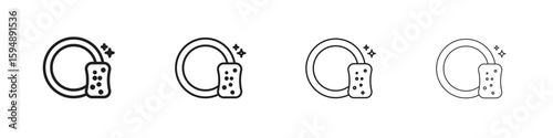Washing dishes icon symbols collection. Vector EPS 10