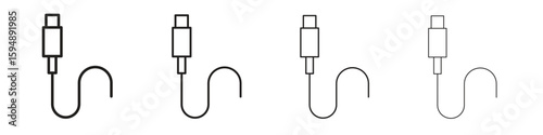 USB type c icon symbols collection. Vector EPS 10
