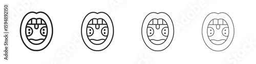 Tonsillitis icon symbols collection. Vector EPS 10