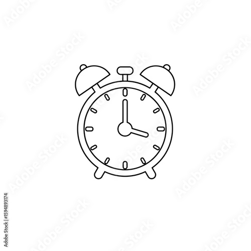 Vector icon of an alarm clock, simple design for time management and scheduling