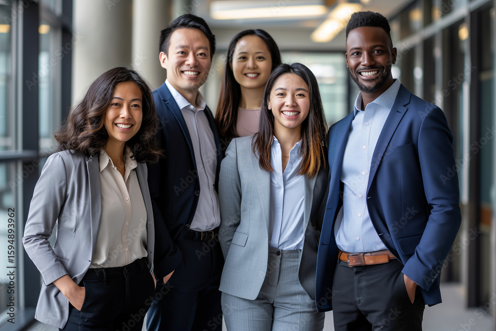 Obraz premium Diverse Business Team in Modern Office