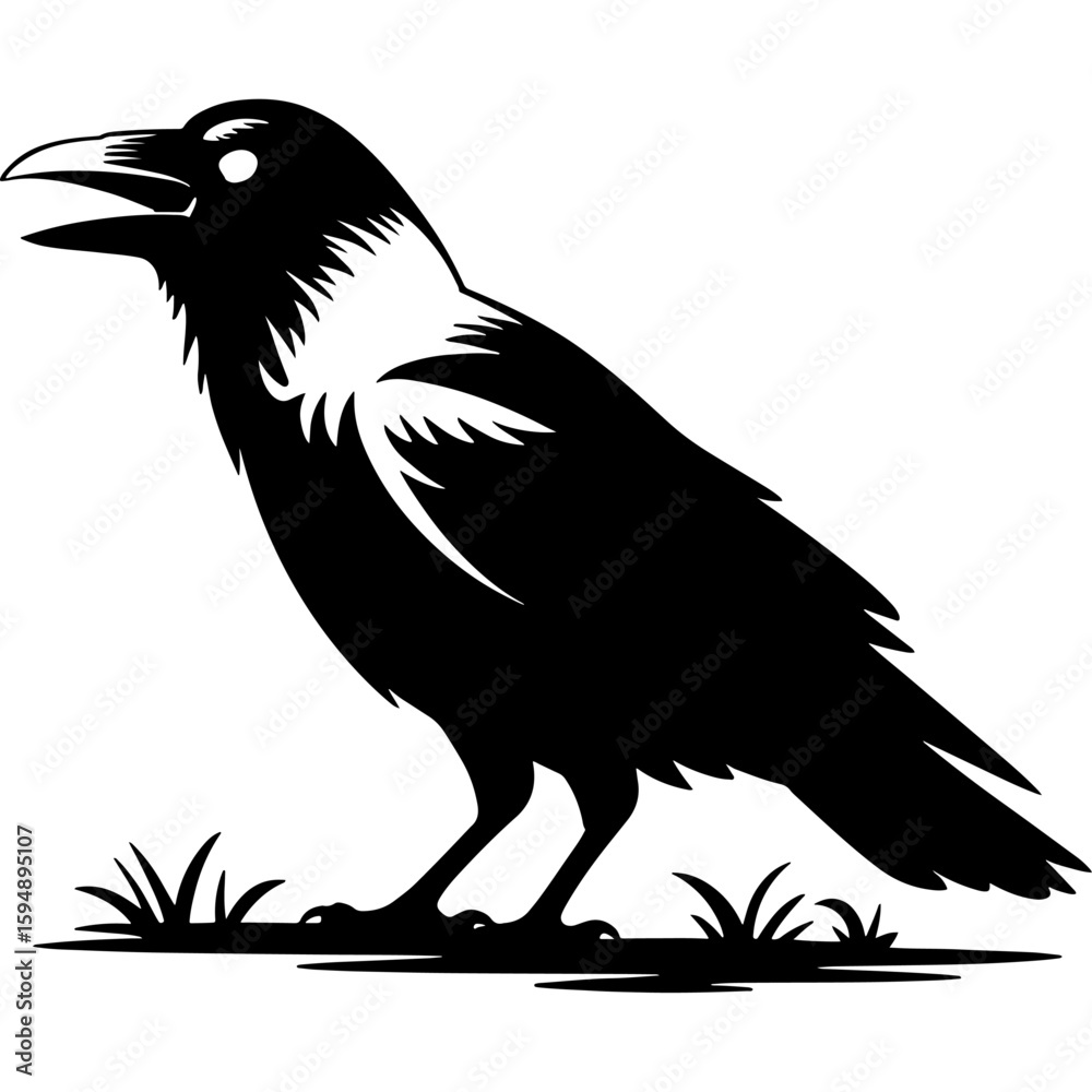 Fototapeta premium Abstract black and white silhouette design isolated on white background