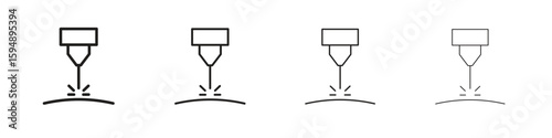 Laser machine icon symbols collection. Vector EPS 10