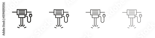 Hydraulic breaker icon symbols collection. Vector EPS 10