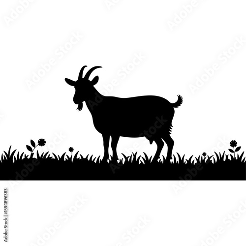 Goat silhouette design isolated on white background