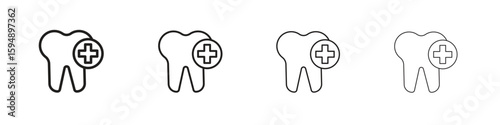 Dental insurance icon symbols collection. Vector EPS 10