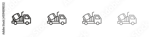 Cement truck icon symbols collection. Vector EPS 10