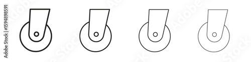 Cart trolley wheel icon symbols collection. Vector EPS 10