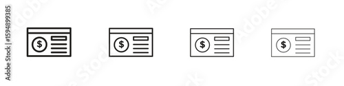 Bankbook icon symbols collection. Vector EPS 10