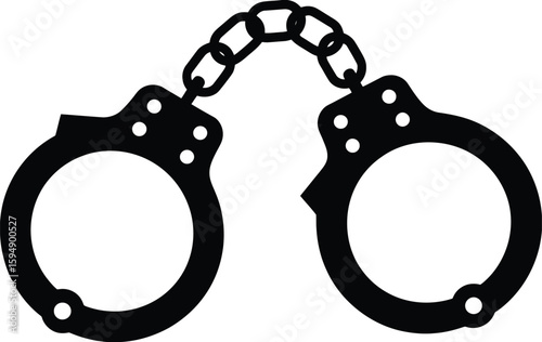 Handcuffs Silhouette Symbol of Law and Order