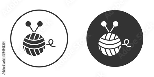 Wool ball icon vector solid icon style illustration. EPS 10 file