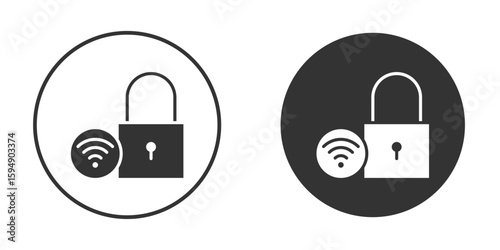 Wifi security icon vector solid icon style illustration. EPS 10 file