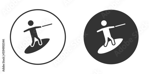 Wakeboarding icon vector solid icon style illustration. EPS 10 file