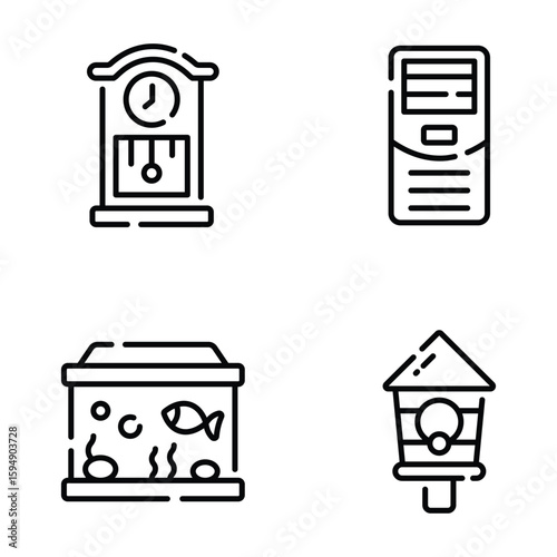 Check our premium bundle showing home accessories outline icons