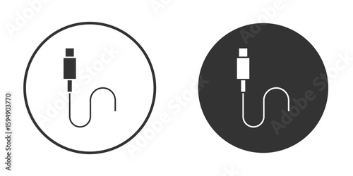 USB type c icon vector solid icon style illustration. EPS 10 file