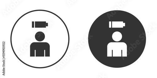 Tired person icon vector solid icon style illustration. EPS 10 file