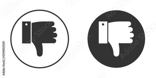 Thumb down icon vector solid icon style illustration. EPS 10 file