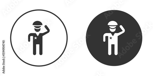 Salute icon vector solid icon style illustration. EPS 10 file