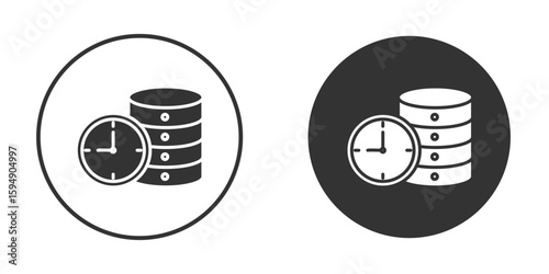 Real time data icon vector solid icon style illustration. EPS 10 file
