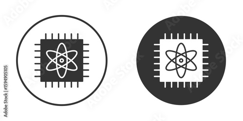 Quantum computing icon vector solid icon style illustration. EPS 10 file