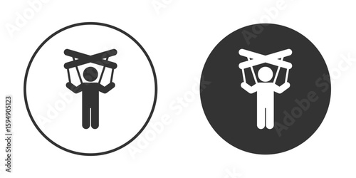 Puppet icon vector solid icon style illustration. EPS 10 file