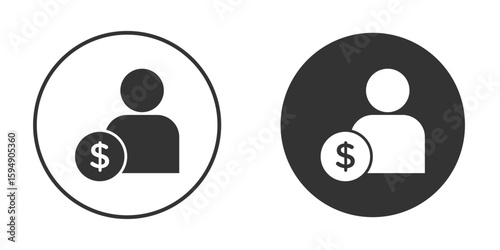 Personal loan icon vector solid icon style illustration. EPS 10 file