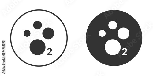 Oxygen O2 icon vector solid icon style illustration. EPS 10 file