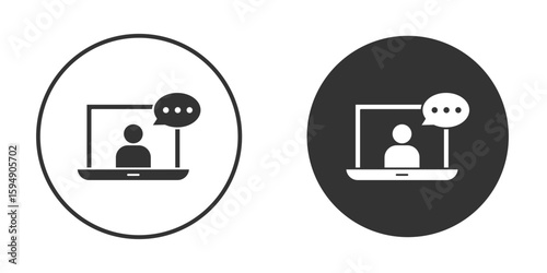 Online course icon vector solid icon style illustration. EPS 10 file