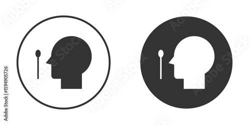 Nasal swab icon vector solid icon style illustration. EPS 10 file