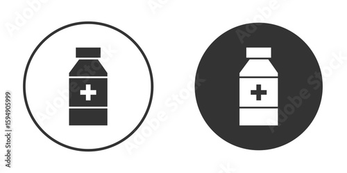 Medicine bottle icon vector solid icon style illustration. EPS 10 file