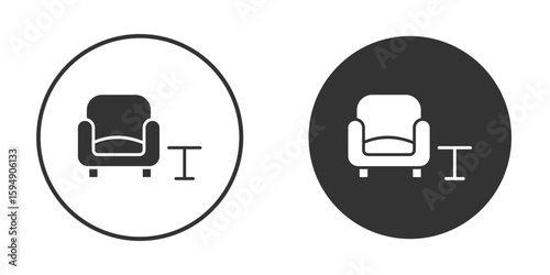 Lounge icon vector solid icon style illustration. EPS 10 file