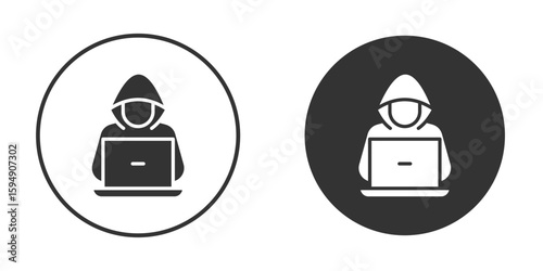 Hacker icon vector solid icon style illustration. EPS 10 file