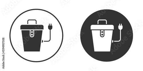 Garbage disposal icon vector solid icon style illustration. EPS 10 file