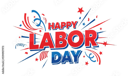Happy Labor Day illustration on white background