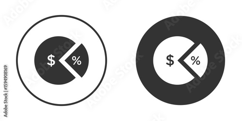 Dividend yield icon vector solid icon style illustration. EPS 10 file