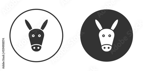 Donkey icon vector solid icon style illustration. EPS 10 file