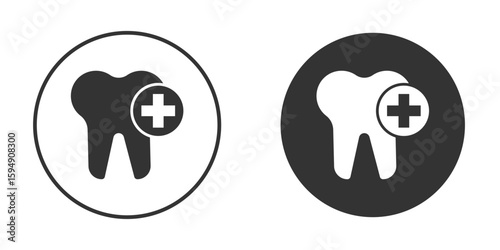 Dental insurance icon vector solid icon style illustration. EPS 10 file