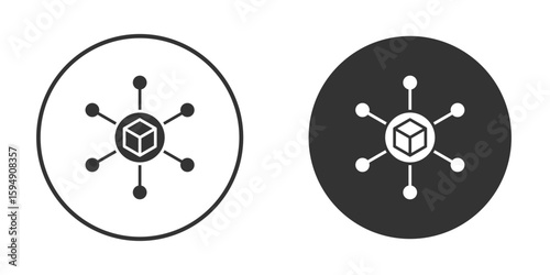 Decentralized icon vector solid icon style illustration. EPS 10 file