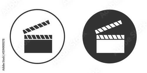 Cinema flapper icon vector solid icon style illustration. EPS 10 file